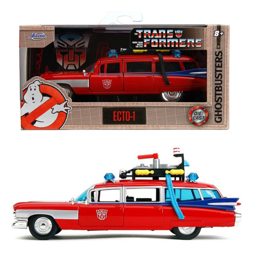 Ecto1 Cadillac Ghostbusters Transformers 1:32 Jada Rojo (Usado)