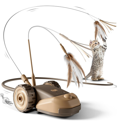 Juguete Interactivo 3 En 1 Con Ratón Y Plumas Para Gatos
