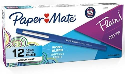 Rotuladores Paper Mate Flair, Punta Mediana (07 Mm), Color A
