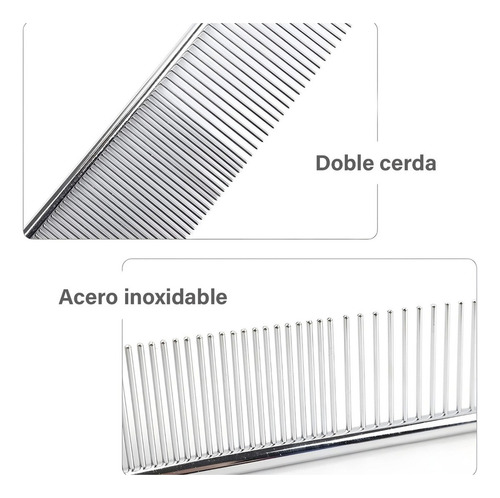 Peine Metalico For Mascotas Quita Nudos Color Plateado