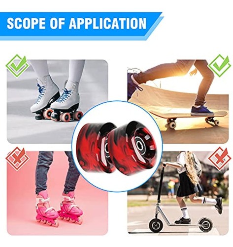 Ruedas Para Patines Y Monopatines Con Herramientas Incluidas A-mix Red