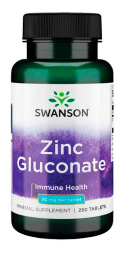 Swanson Zinc Gluconate - 30mg - 250 Tabletas
