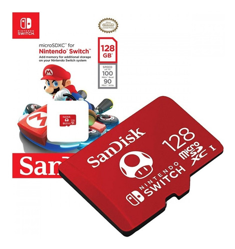 Imagen 4 de 4 de Sandisk Memoria Micro Sd 128gb Nintendo Switch Original