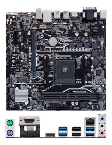 Motherboard Asus Prime A320m-k, Am4, Amd A320, Ddr4, Sata 6.