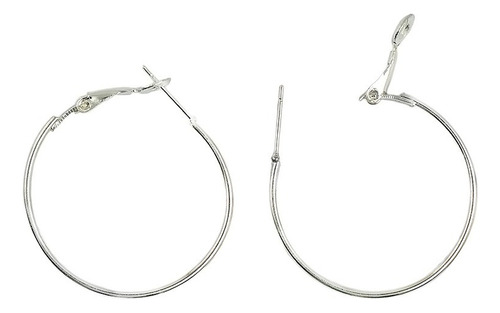 Ganchos De Alambre Para El Oído Círculo Redondo 30mm Plata