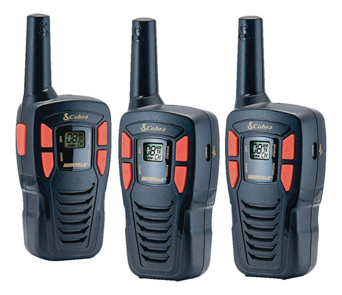 Radio De 2 Vías Cobra Acxt145tp 3pack 16 Millas 22ch Bandas De Frecuencia Gmrs/frs Color Negro