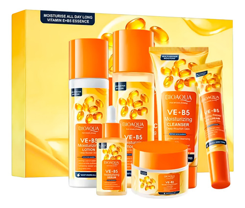 Bioaqua Set 5 Piezas Decuida Facial Con Vitamina E Y B5 Rutina Hidratante Completa Tónico Limpiador Loción Y Crema Facial