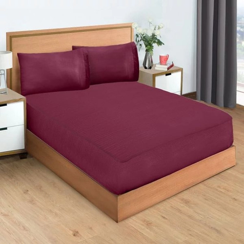 Juego Sabanas Relax Varios Modelos King Size Elefantito Color Vino