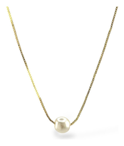 Collar Perla Para Mujer Elegante Gargantilla Dama Dorado - Bola