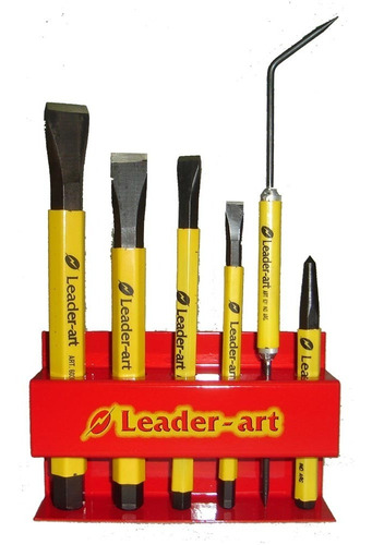 Imagen 1 de 5 de Juego Combinado Leader Art 644 De Puntas-punzones Y Cinceles