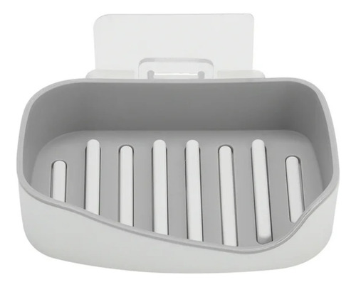 Jabonera De Plástico Autoadhesiva Para Pared Baño Ducha Color Gris