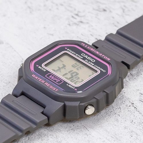 Reloj Casio La-20wh-8a Original Local Barrio Belgrano Color De La Malla Gris Color Del Bisel Gris Color Del Fondo Gris