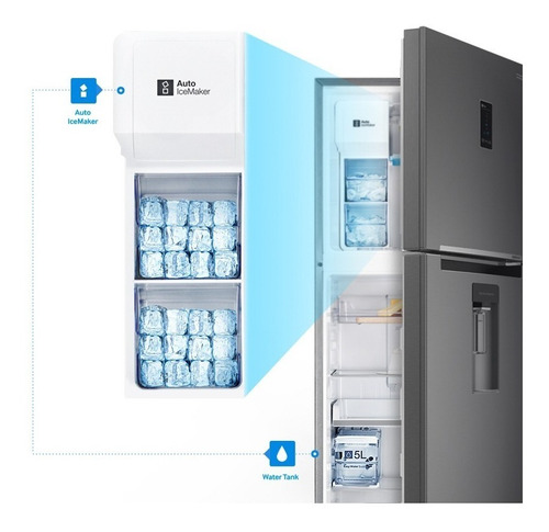 Heladera Samsung Inverter Rt38 Acero Top Mount 380 Litros