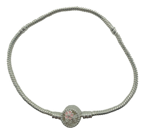 Pulsera Charm Con Flores  Plata | Bisutería Lola