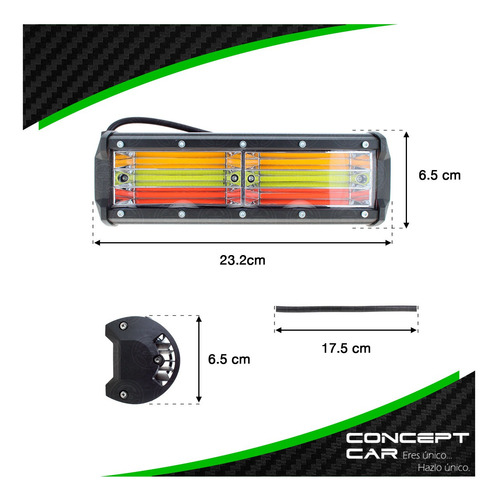 Barra Faro Led Cob Codigo Estrobo Multicolor 2 Modulos 4x4
