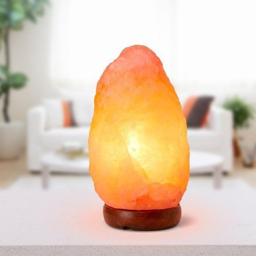 Lampara De Sal Del Himalaya Piedra De 4 A 5 Kg Color De La Estructura Marrón Oscuro