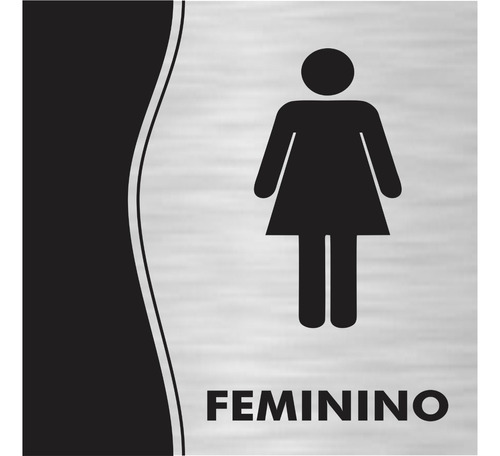 Placa Banheiro Ele Ela 15x15cm Masculino Ou Feminino  1 Pç