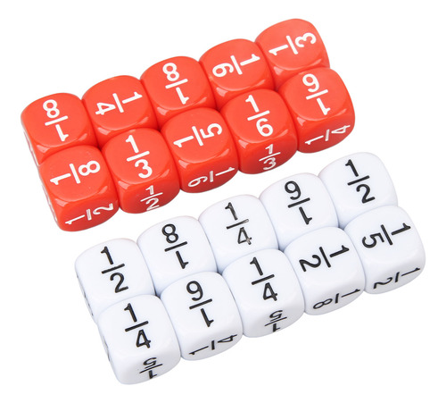 Education Fraction Dice 20 Unidades De Inteligência Numérica