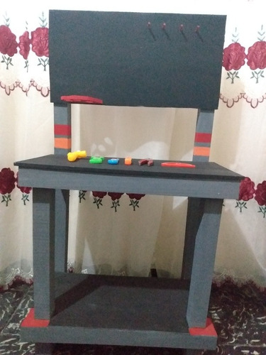 Mesa De Madera Trabajo Juguetes Niños Herramientas 1.10x60