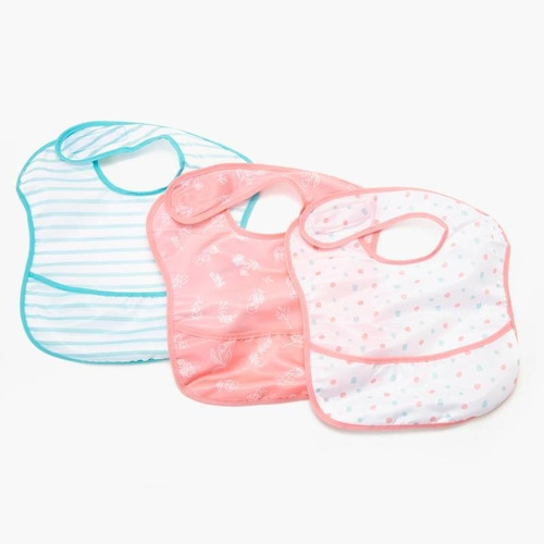 Pack 3 Baberos Yamp Bebé Impermeable Bolsillo Diseños Nuevo