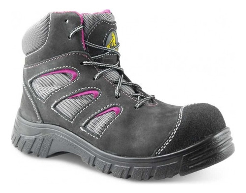 Zapato De Seguridad Kalzo Mujer Mod. Ka-38 Gris-rosa