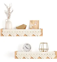 Comprar Estantes Flotantes Macramé Boho, Madera Natural Para Decor