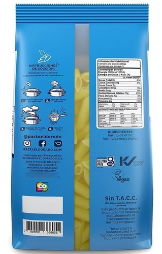 Imagen 2 de 5 de Oferta Del Dia Pasta El Dorado X250 Gr Arroz Penne Sin Glute