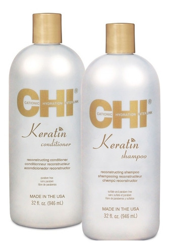 Chi Keratin Set Shampoo/acondicionador Tamaño Grande*enviogr
