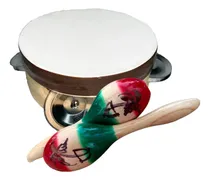 Comprar Set Maracas Pandero Instrumento Musical Artesanal Percusión 