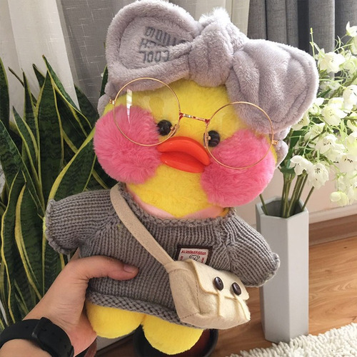 Peluche De Pato Lalafanfan Con Ropa, Regalo De Cumpleaños, 3