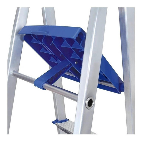 Escalera de aluminio tijera Mor 5106 plateado/azul