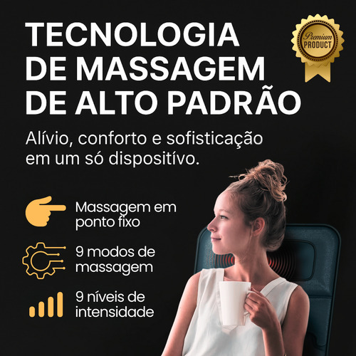 Esteira Colchonete Massageador Com Aquecimento E 9 Modos Alívio Completo Para Costas, Pescoço, Pernas E Corpo Inteiro