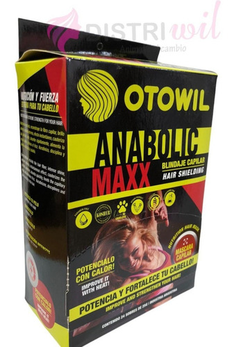 Imagen 3 de 10 de Mascara Capilar Anabolic Maxx Nutricion Y Fuerza Caja X24un