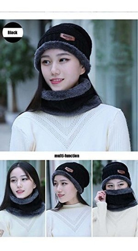 Imagen 4 de 7 de Gorro De Punto Para Dama Sombrero De Invierno Bufanda Guante