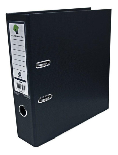 Imagen 1 de 2 de Carpeta De Archivo Techmakro Negro Argollas De Acero / 82941