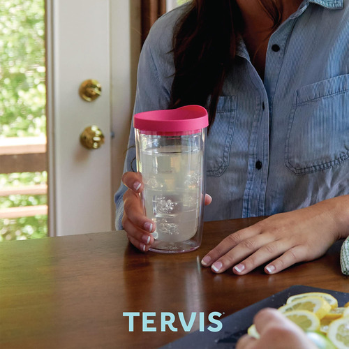Vaso Integral Transparente Con Tapa Azul Marino 473 Ml