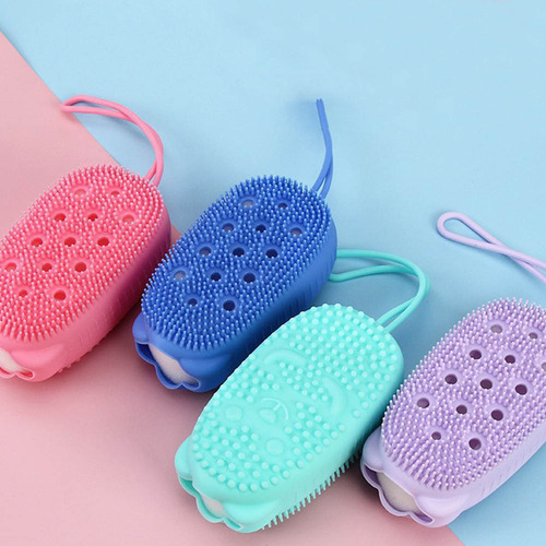 Limpiador De Baño For Cuerpo, Toalla De Baño De Silicona, 4