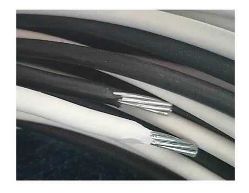 Cable Subterráneo 1+1 Cal 6 En Aluminio Para Acometida 15mts Cubierta Negro/blanco
