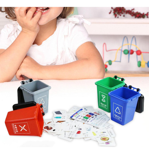Mini Juguete De Clasificación De Cubos De Basura Con Largo