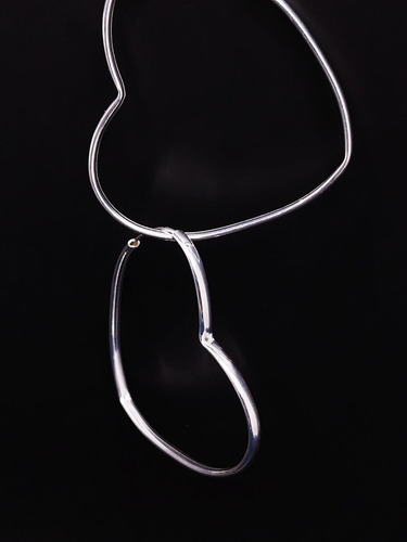 Arracada De Corazón Tamaño Grande Plata 925