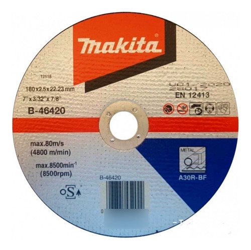 Pack 10 Discos Corte Recto Metal 7''x 2.5mm A30s-bf - Makita