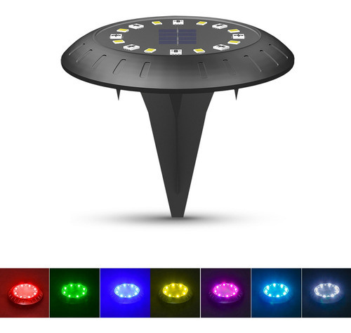 . Luces Solares Led Rgb For Césped, Jardín Solar Enterrado