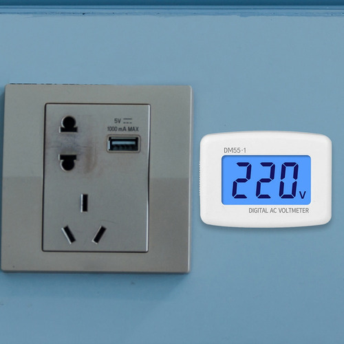 Enchufe De Voltaje Digital Lcd Ac 80-300 V Montado En La Par