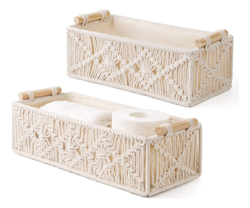 Mkono Cestas De Almacenamiento De Macramé, Caja De Decoració