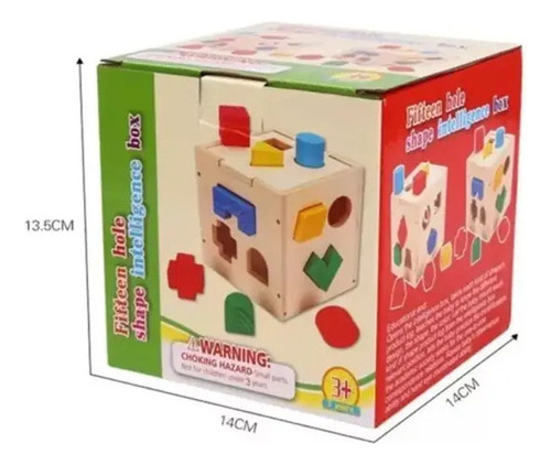 . Juego Madera Montessori Cubo Encajar Figuras Geométricas