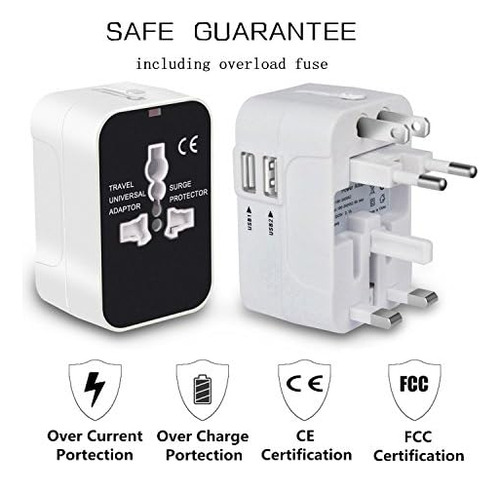 Adaptador De Viaje Internacional Universal Todo En Uno, Carg