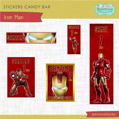 Etiquetas Stickers Personalizados Candy Bar Ironman