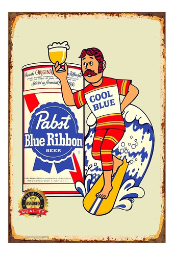 1 Cartel Metalico Cerveza Pabst Retro Publicidad  40x28 Cms 