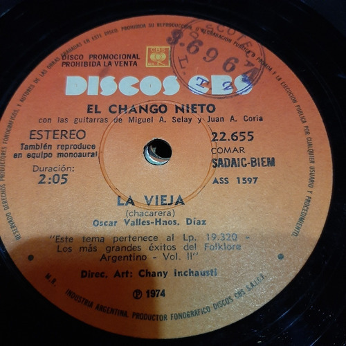 Simple El Chango Nieto Discos Cbs C22