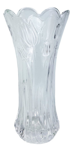 Vaso De Decoração Vidro Transparente 28x12 Detalhado Sala